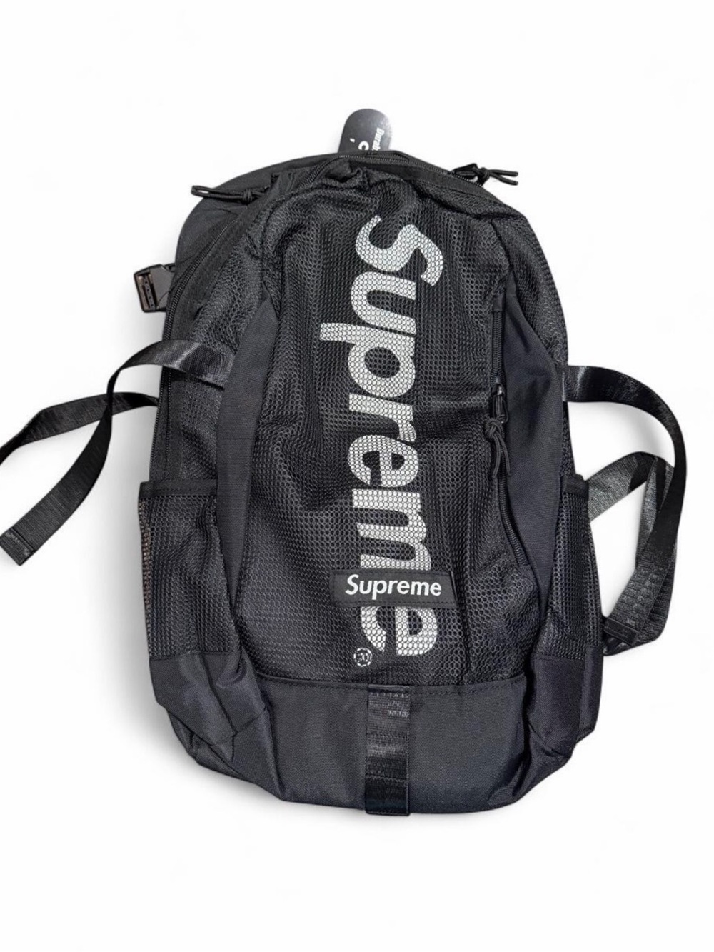 Supreme Black Mesh Backpack SS20 - Supreme Logo